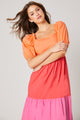 Citrus Colorblock Tiered Midi Dress