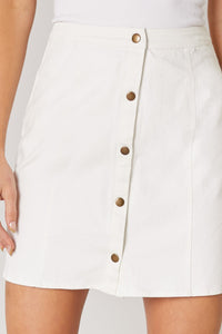 Evie White Denim Skirt