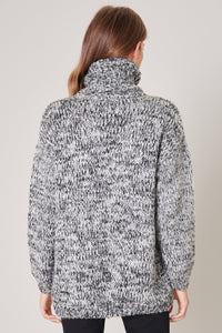 Salt and Pepper Turtleneck Sweater