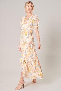 French Country Floral Monaco Tiered Maxi Dress