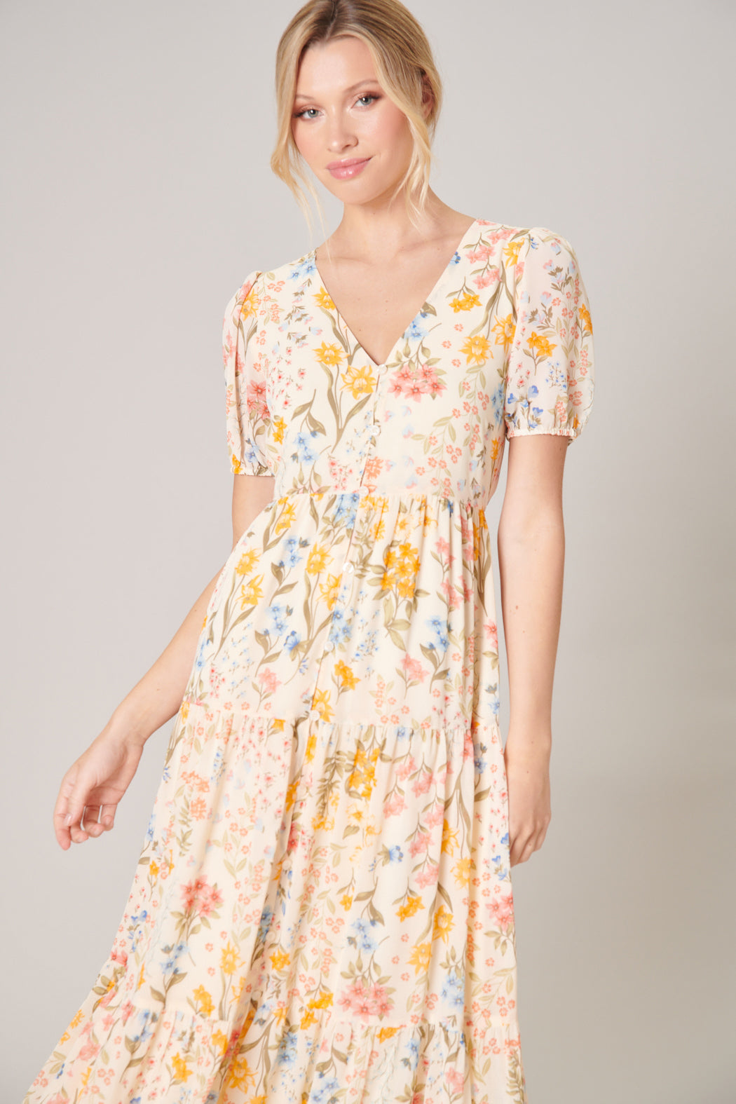 French Country Floral Monaco Tiered Maxi Dress – Sugarlips