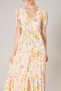 French Country Floral Monaco Tiered Maxi Dress