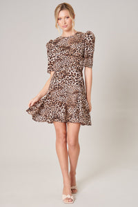 Amuse Me Leopard Print Ruffle Dress