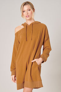 Deanna Cut Out French Terry Hoodie Dress