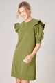 Winnie Ruffle Sleeve French Terry Knit Dress