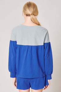 Happy Days Colorblock French Terry Knit Top