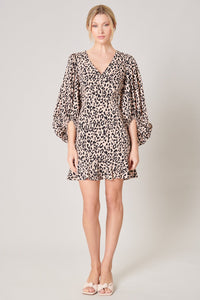 Leopard Lorelei Volume Sleeve Dress