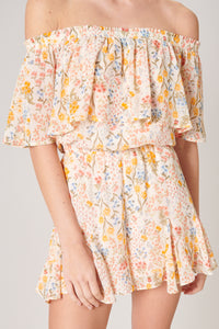French Country Floral Off the Shoulder Besame Romper