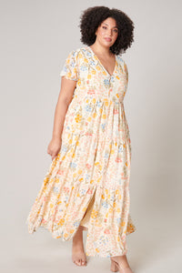 French Country Floral Monaco Tiered Maxi Dress Curve