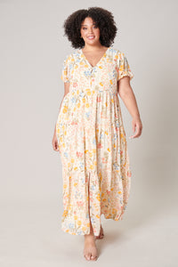 French Country Floral Monaco Tiered Maxi Dress Curve