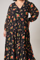 English Rose Onyx Floral Monaco Tiered Maxi Dress Curve