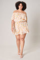 French Country Floral Off the Shoulder Besame Romper Curve