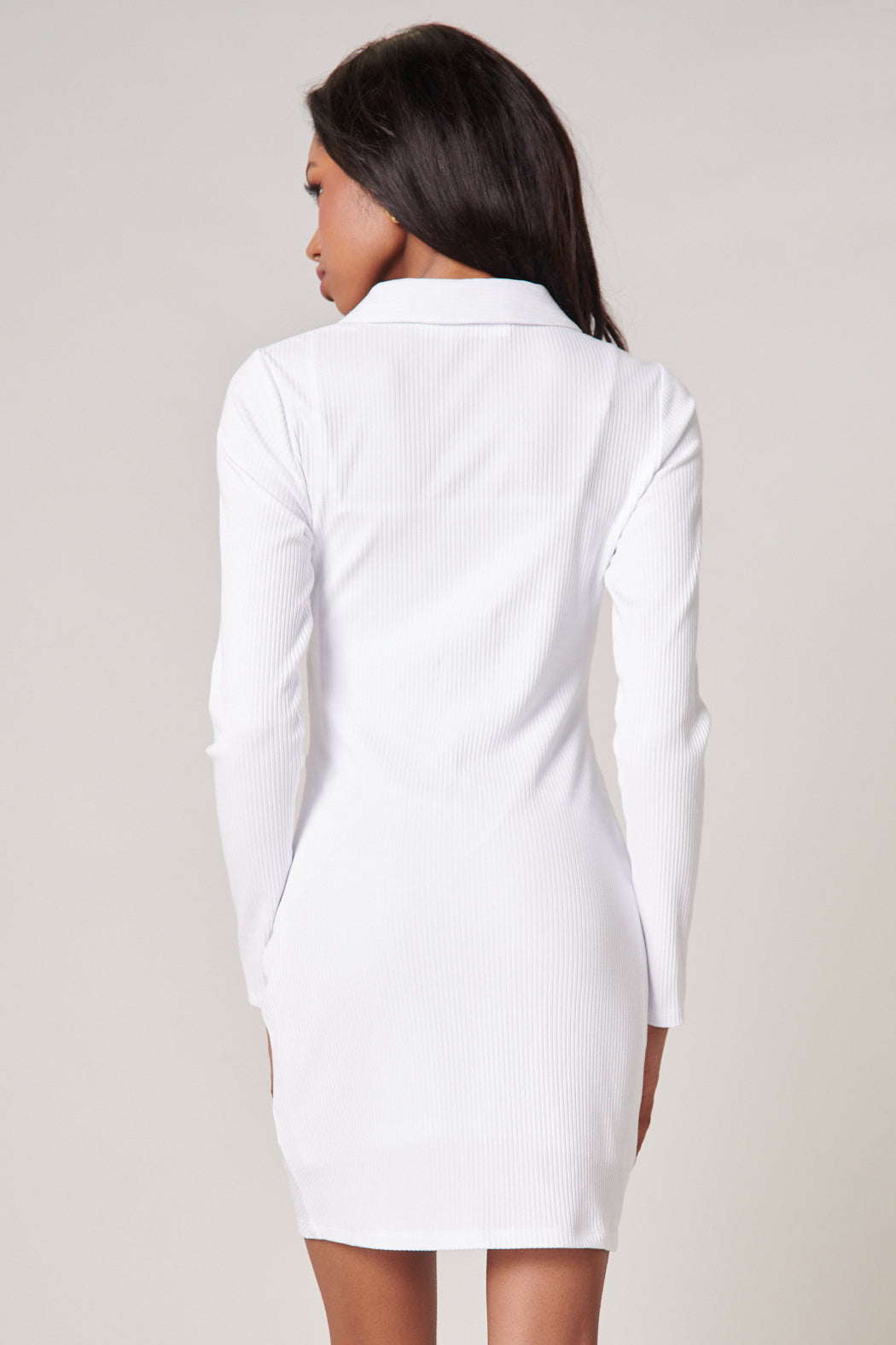 Alison Button Front Ribbed Knit Mini Dress Alison Button Front Ribbed Knit Mini Dress