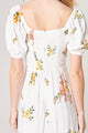 Priya Floral Alessi Puff Sleeve Midi Dress
