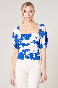 Calypso Floral Seville Ruched Top