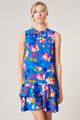 Esby Floral Graceland Ruffle Trim Mini Dress