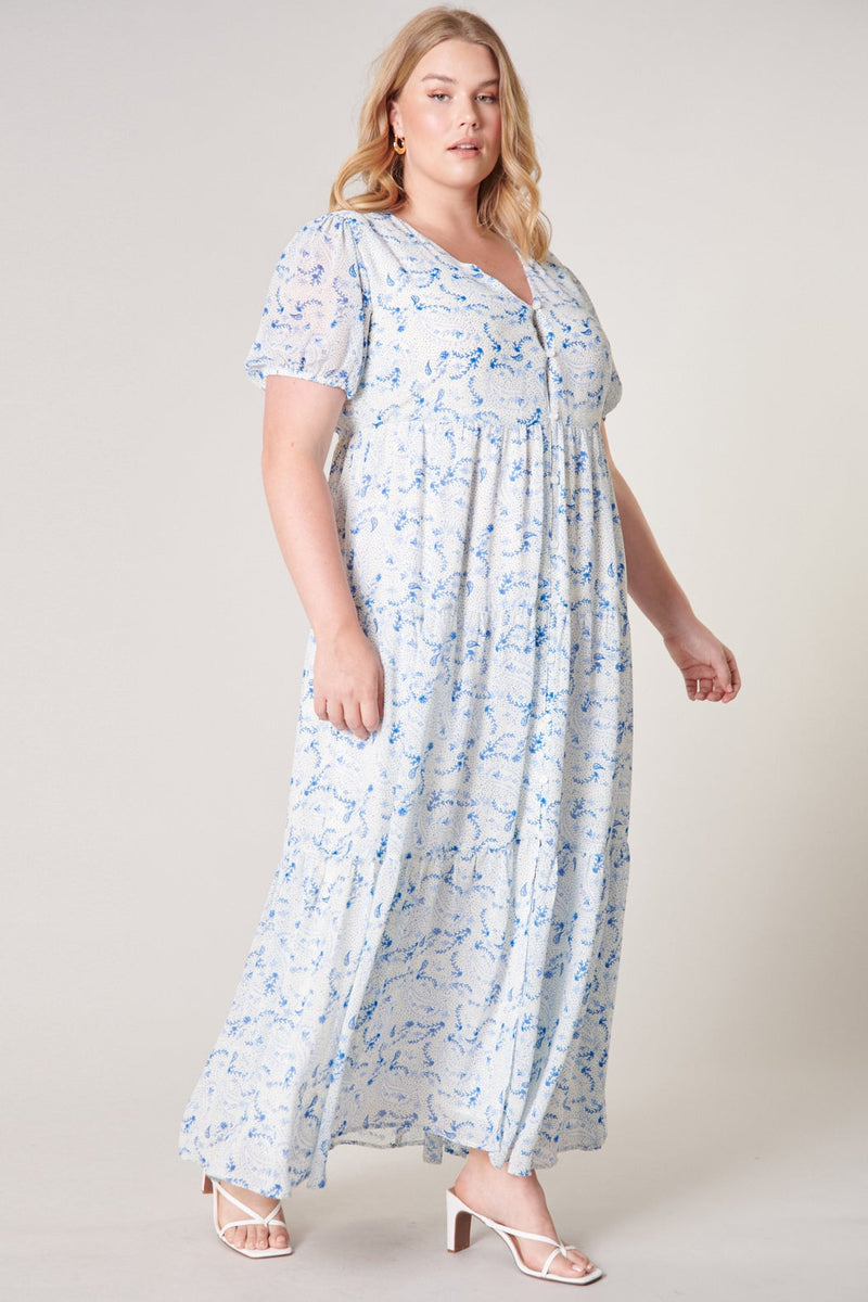 Corinna Paisley Maxi Dress Curve – Sugarlips