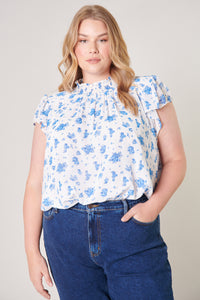 Fond of You Floral Sun Up Mock Neck Top Curve