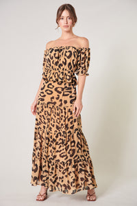 Java Leopard Bellingham Tiered Maxi Skirt
