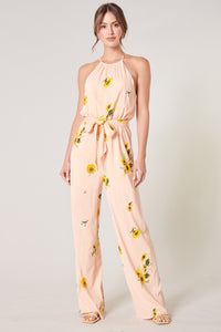 Girasol Floral Lighthearted Trapeze Jumpsuit