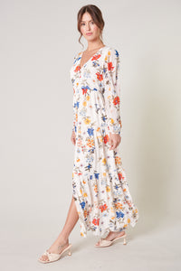 April Primary Floral Mabel Tiered Maxi Dress