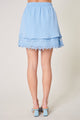 Kismet Lace Chiffon Dot Flared Mini Skirt