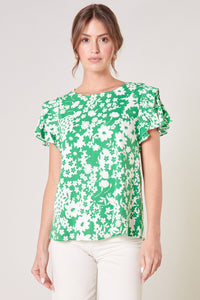 Kennedy Floral Lisa Marie Ruffle Top