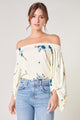 Fall for You Floral Off the Shoulder Balloon Sleeve Top