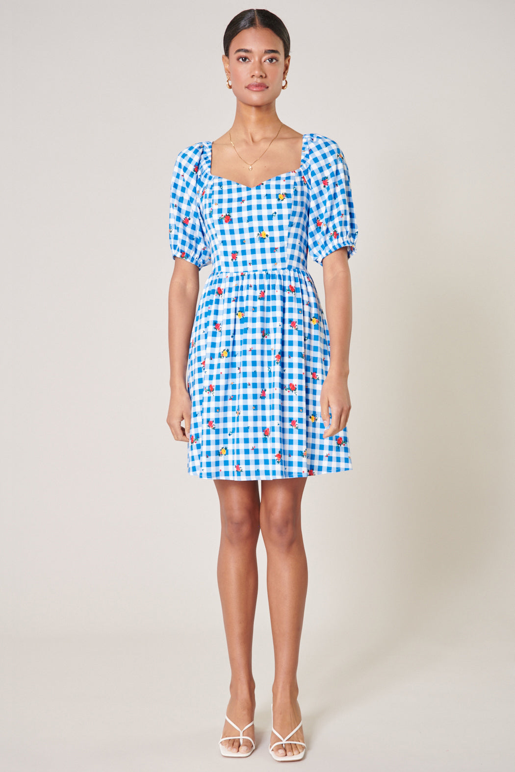 Dorothy Rosebud Gingham Puff Sleeve Mini Dress Dorothy Rosebud Gingham Puff Sleeve Mini Dress