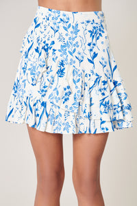 Mallorca Floral Jess Ruffle Mini Skirt