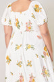 Priya Floral Alessi Puff Sleeve Midi Dress Curve