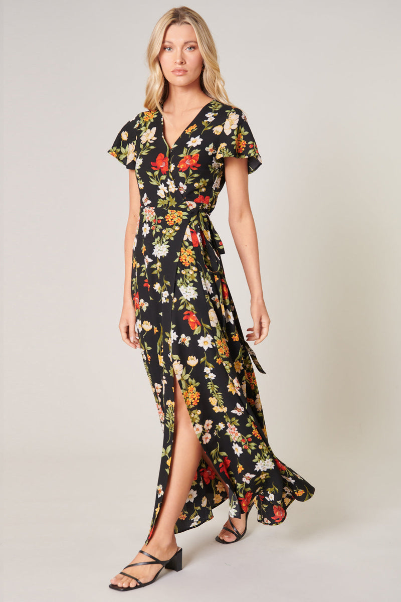 Willa Floral Lunar Maxi Wrap Dress – Sugarlips