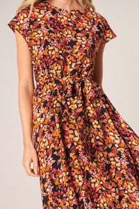 Honey Blossom Dolman Sleeve Midi Dress