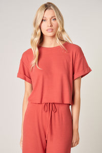 Montreal Ribbed Knit Boxy Crop Top