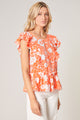 Leia Apricot Floral Kindred Peplum Top