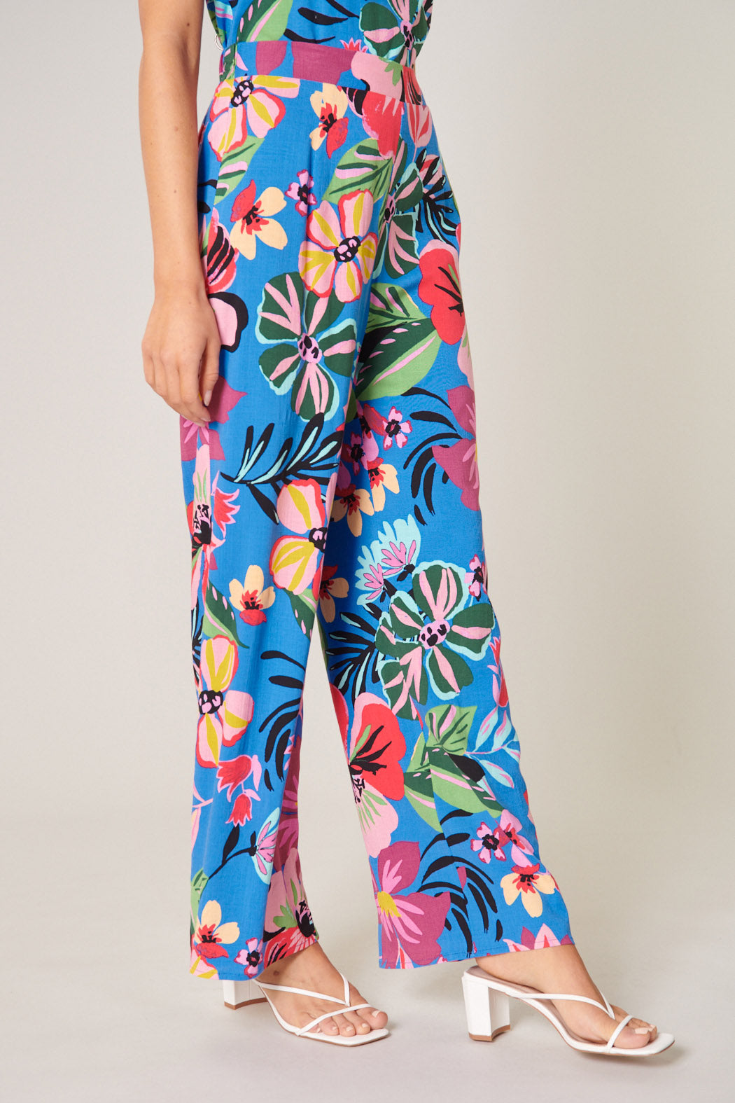 Cuddl Duds Flexwear Relaxed Wide Leg Pants-Painted Floral-Small