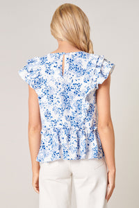 Halcyon Floral Kindred Peplum Top