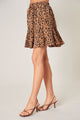 Carmelie Leopard Lowell Fluted Mini Skirt