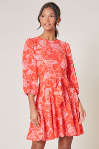 Ginger Floral Balloon Sleeve Derby Dress