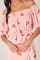 Besame Floral Edith Off the Shoulder Ruffle Top