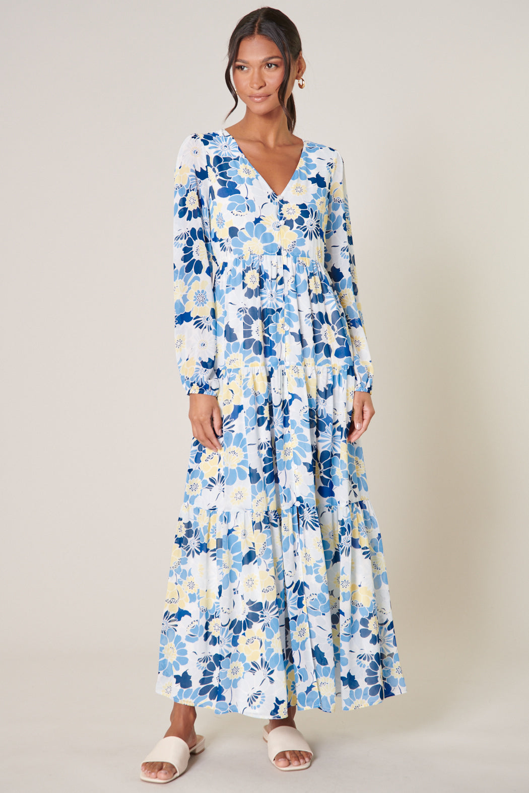 Zippy Seaside Floral Mabel Tiered Maxi Dress – Sugarlips