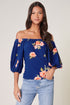 See You Soon Off The Shoulder Puff Sleeve Top