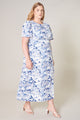 Francine Toile Sky Bloom Midi Dress Curve