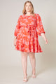 Ginger Floral Balloon Sleeve Derby Dress Curve