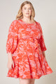Ginger Floral Balloon Sleeve Derby Dress Curve