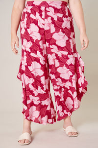 Ginger Berry Asymmetrical Ruffle Pants Curve