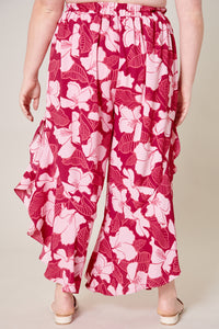 Ginger Berry Asymmetrical Ruffle Pants Curve