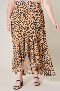 Java Leopard Saturated Love Midi Skirt Curve