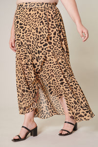 Java Leopard Saturated Love Midi Skirt Curve