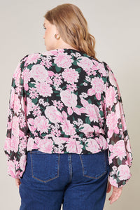 Angelica Floral Ways Balloon Sleeve Blouse Curve